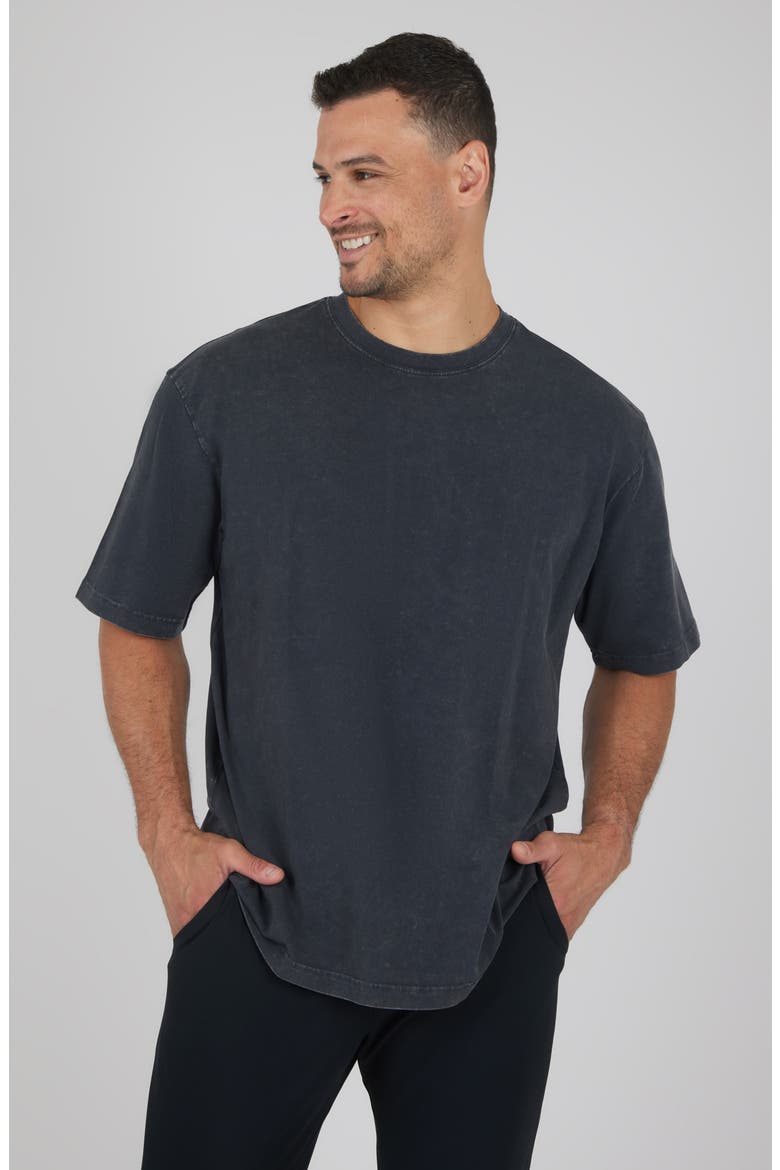 Acid Stretch Cotton T-Shirt, Alternate, color, BLACK