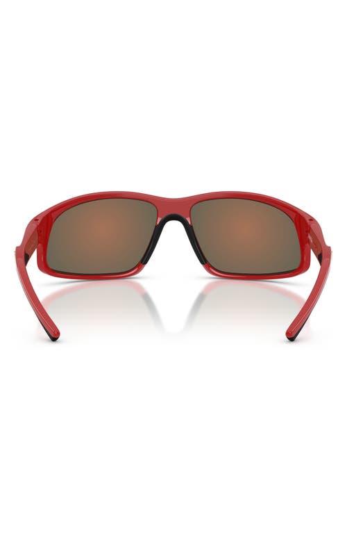 Scuderia Ferrari 64mm Oversize Irregular Sunglasses In Red
