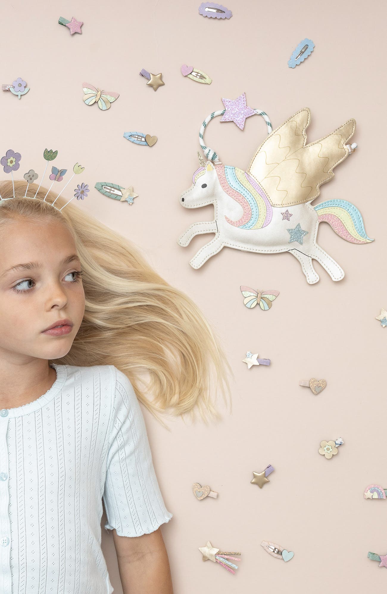 Mimi & Lula Kids' Flying Unicorn Crossbody Bag, Alternate, color, 