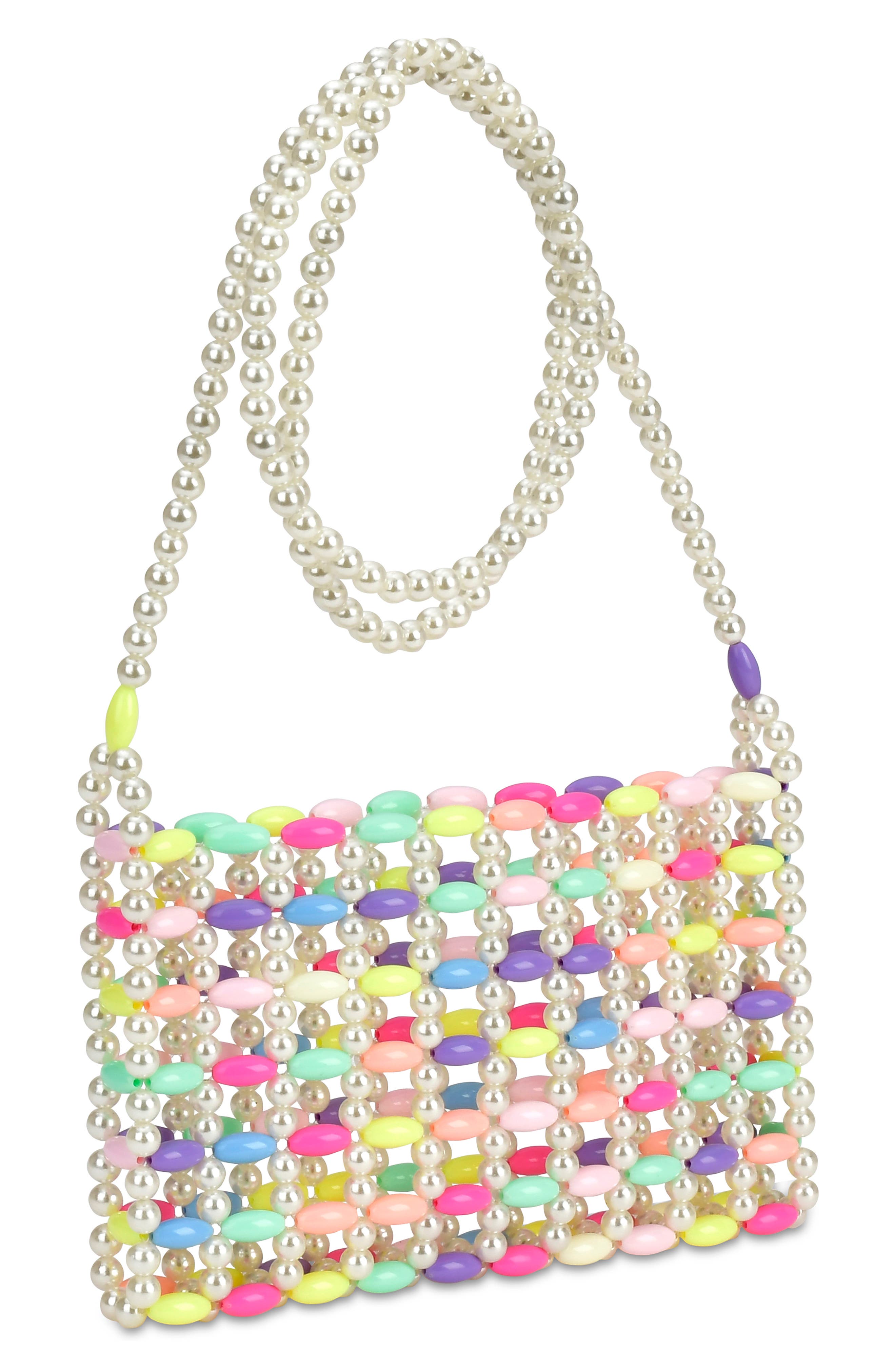 Iscream Kids' Pretty Pastel Beaded Crossbody Bag, Alternate, color, Multi