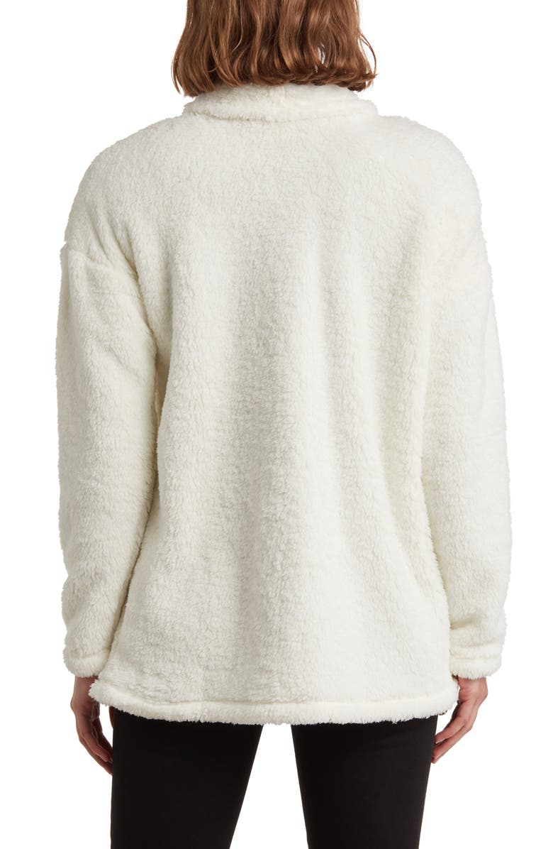 Lucky Brand Faux Shearling Cardigan, Alternate, color, Marshmallow