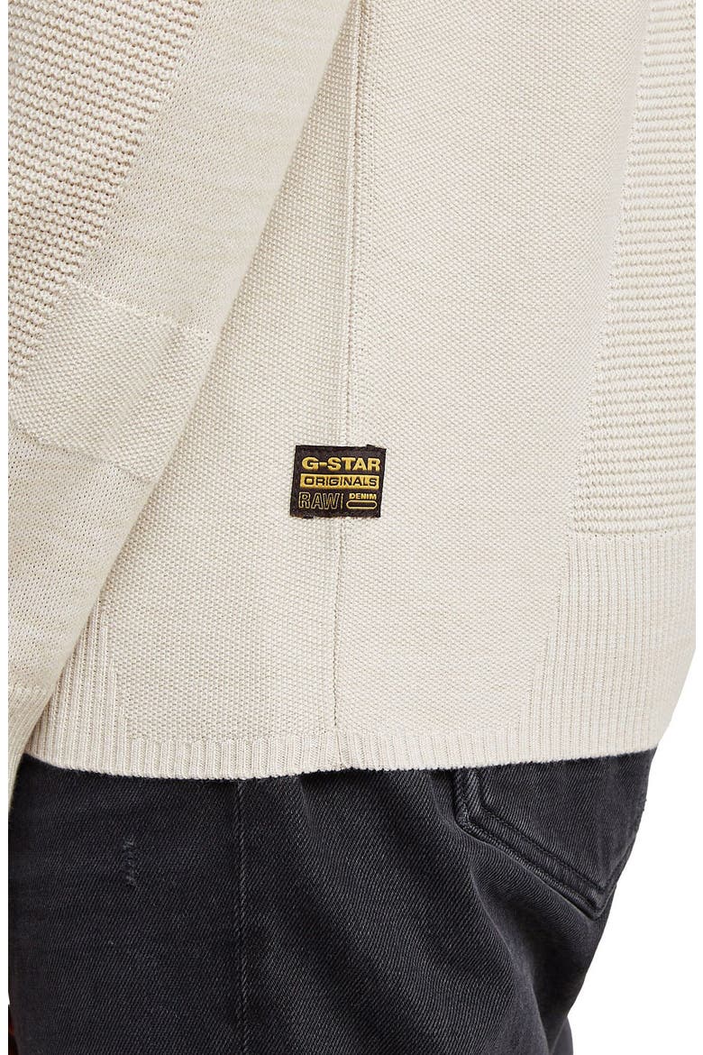 3D Biker Textureblock Crewneck Sweater, Alternate, color, WHITE BAIT MULTI