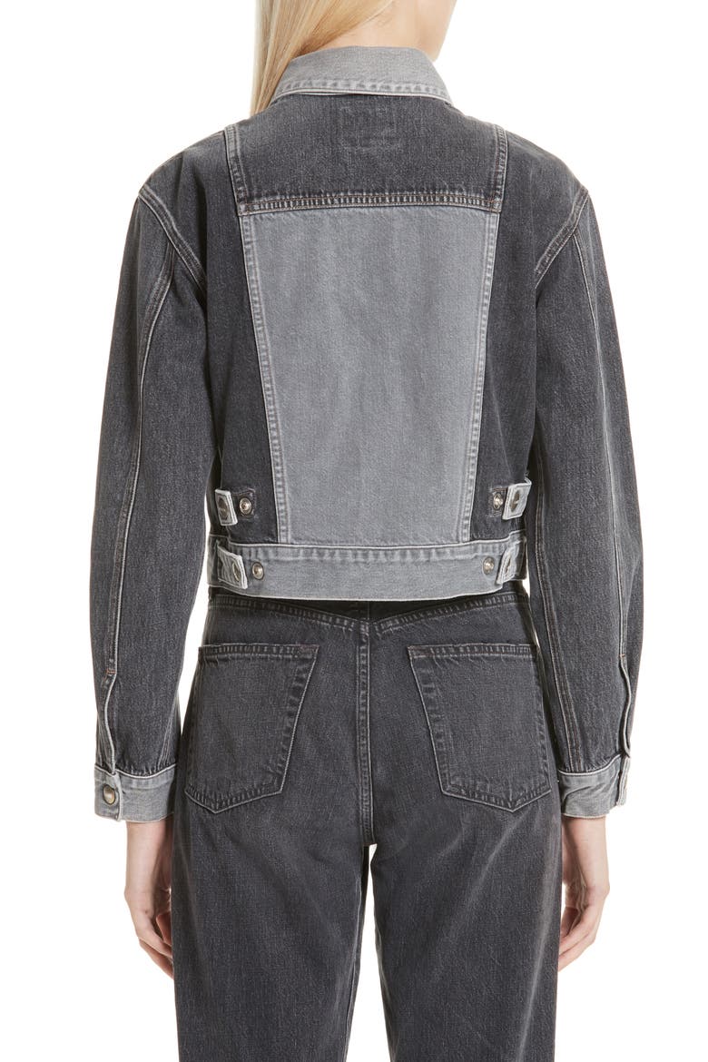 Veroniqua Denim Jacket, Alternate, color, STEEL