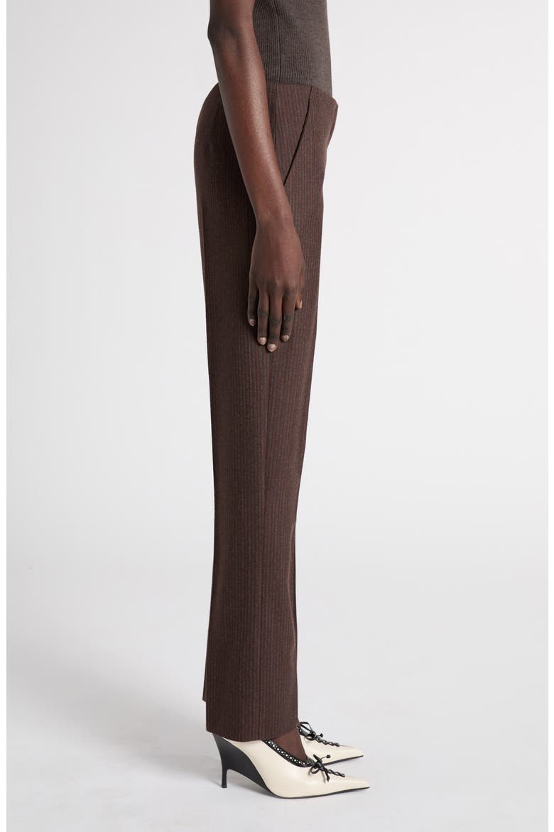 Striped Wool Cigarette Trousers, Alternate, color, CEDAR