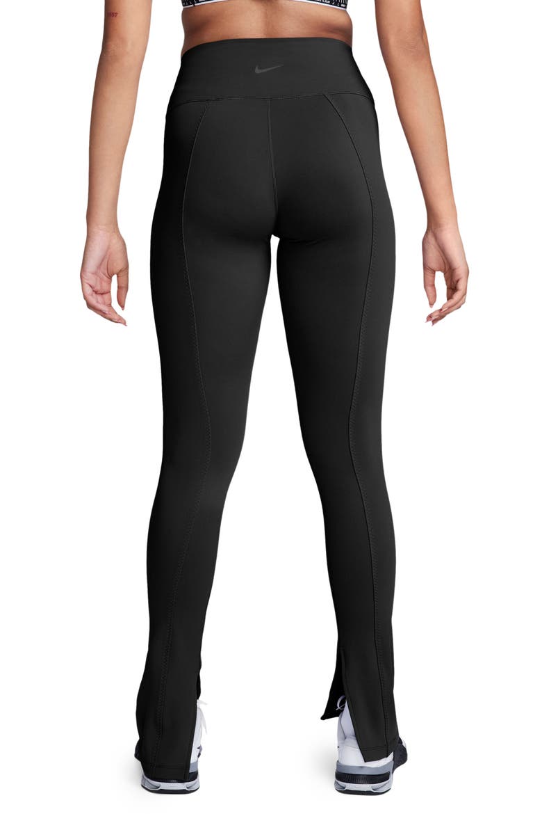 One High Waist Split Hem Leggings, Alternate, color, BLACK/ JCG