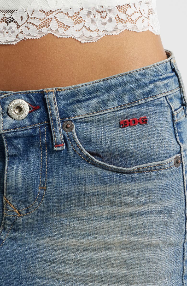 BDG Urban Outfitters Low Rise Ultra Mini Denim Skirt, Alternate, color, Mid Vintage