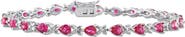 Julianna B. Lab-Created Gemstone Pear X Link Bracelet