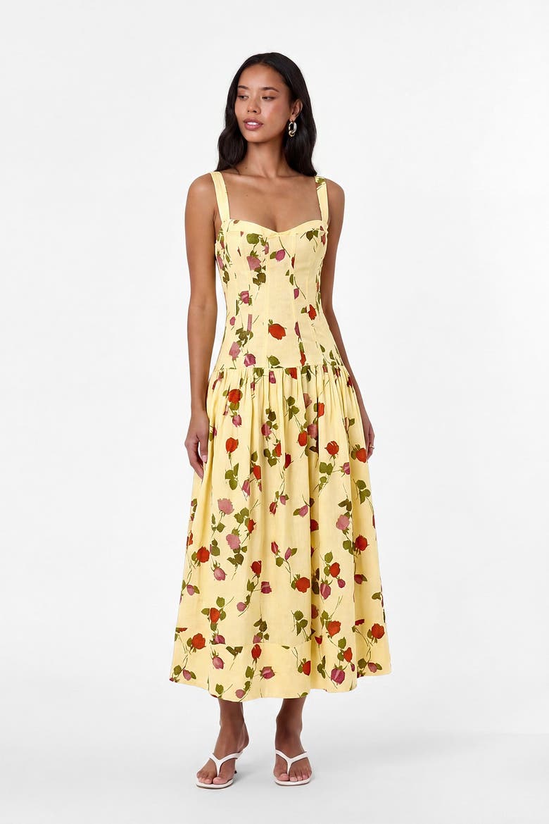 Makenna Corset Dress, Alternate, color, Fallen Roses