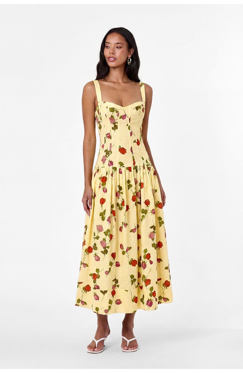 NICHOLAS Makenna Corset Dress, Alternate, color, Fallen Roses