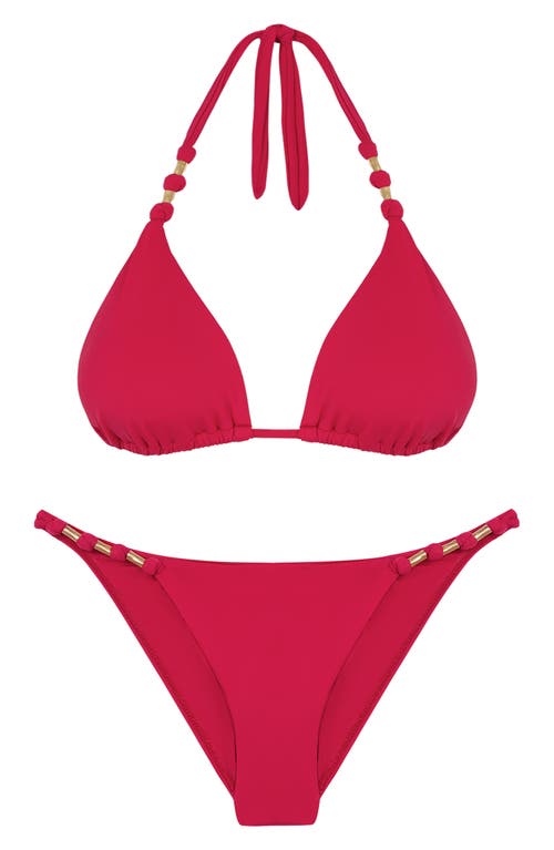 Vix Swimwear Paula Triangle Bikini Top In Red
