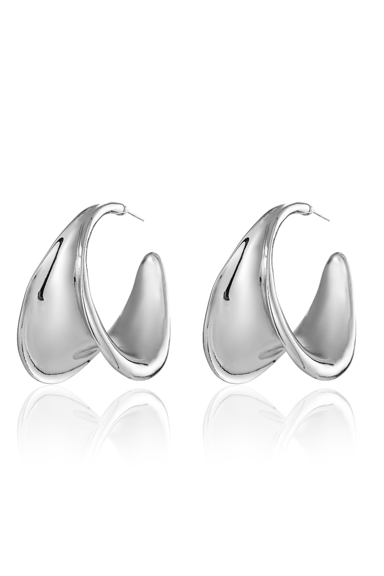 Silver Bond Statement Earrings, Main, color, Silver