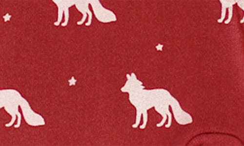L'ovedbaby Print Fitted One-piece Organic Cotton Footie Pajamas In Red