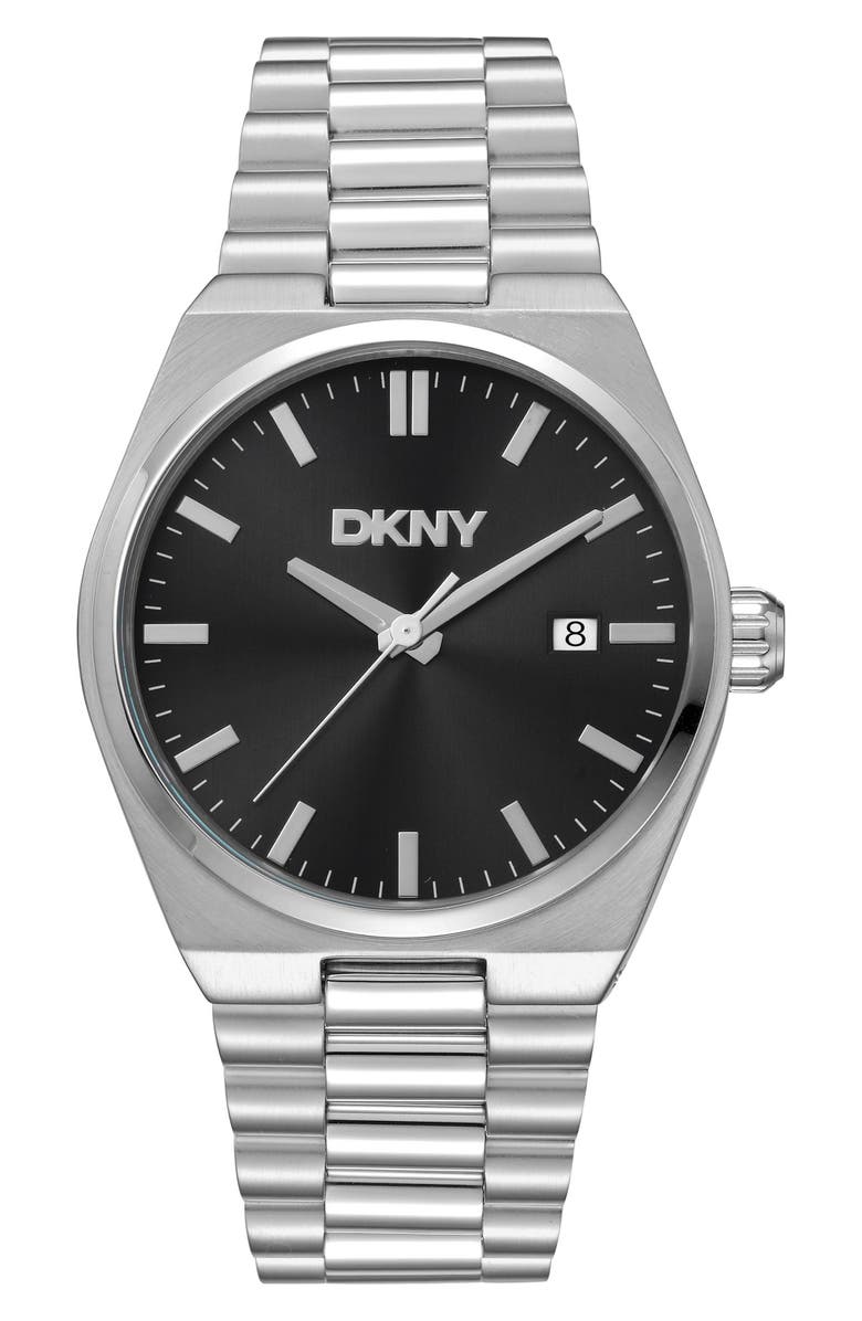 DKNY Bracelet Watch, 40mm, Main, color, Black/ Silver