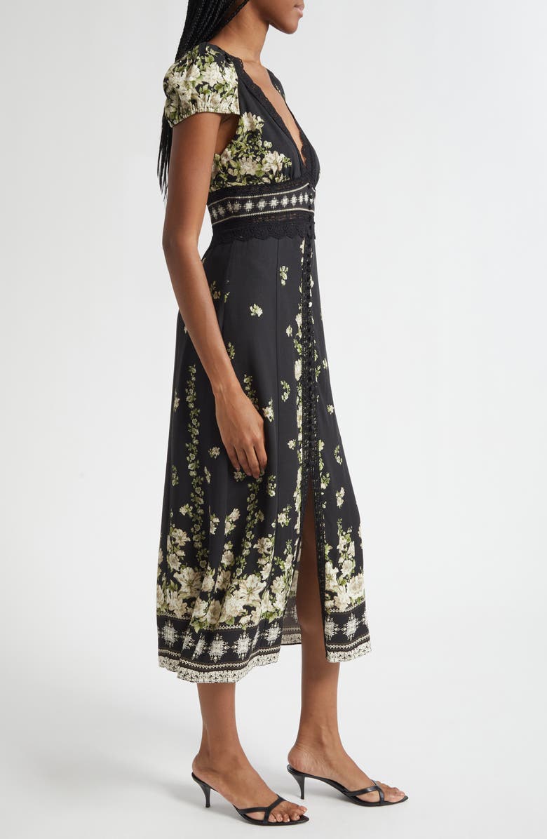 Alice + Olivia Floral Lace Detail Dress, Alternate, color, Free Falling