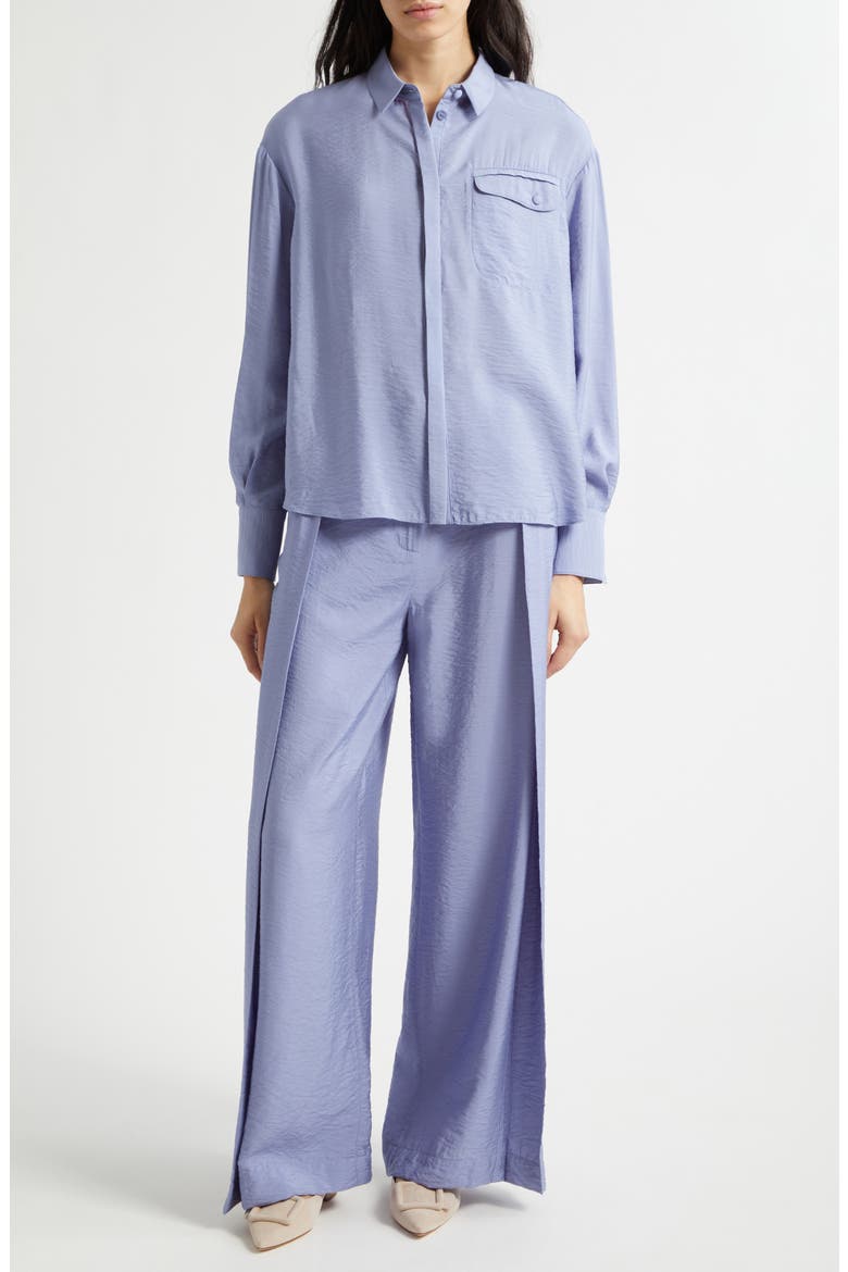 Techno Button-Up Shirt, Alternate, color, PURPLE