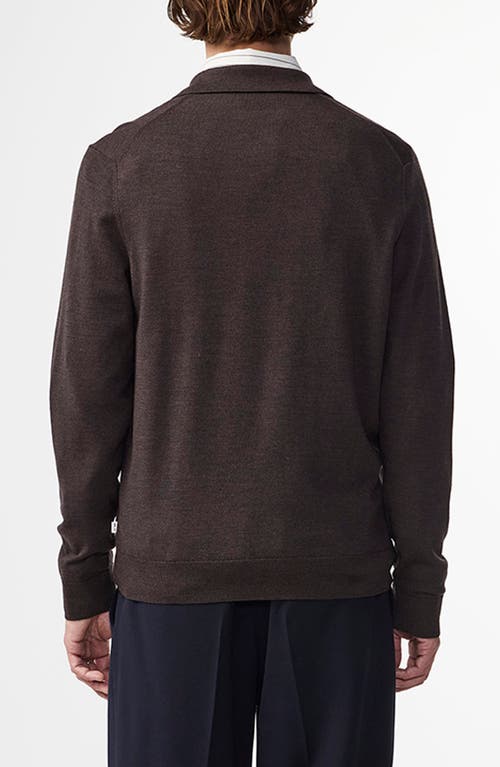 Nn07 Quarter Zip Wool Polo Sweater In Brown
