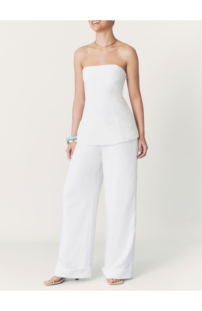 Six Stories Verity Tailored Textured Pants, Alternate, color, White