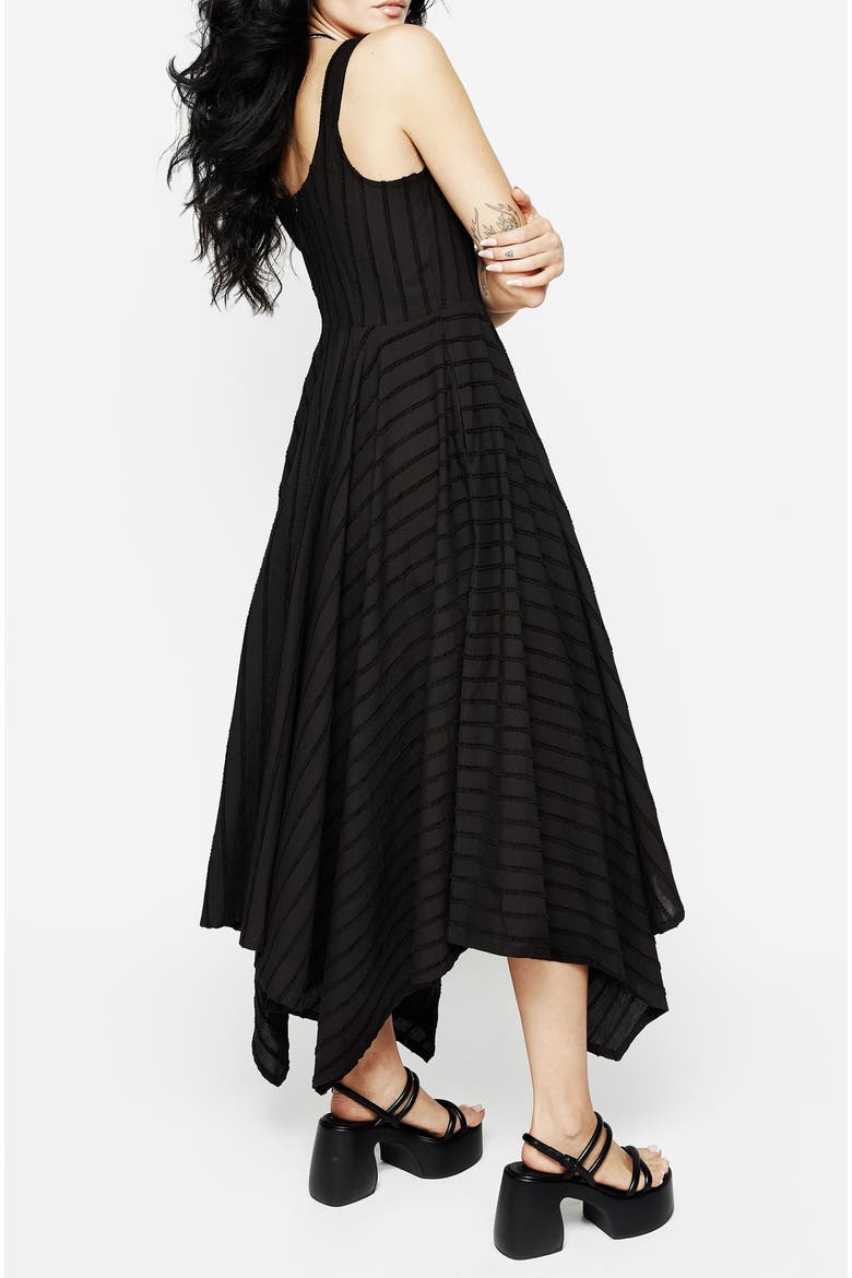 Blythe Handkerchief Hem Maxi Dress, Alternate, color, Black