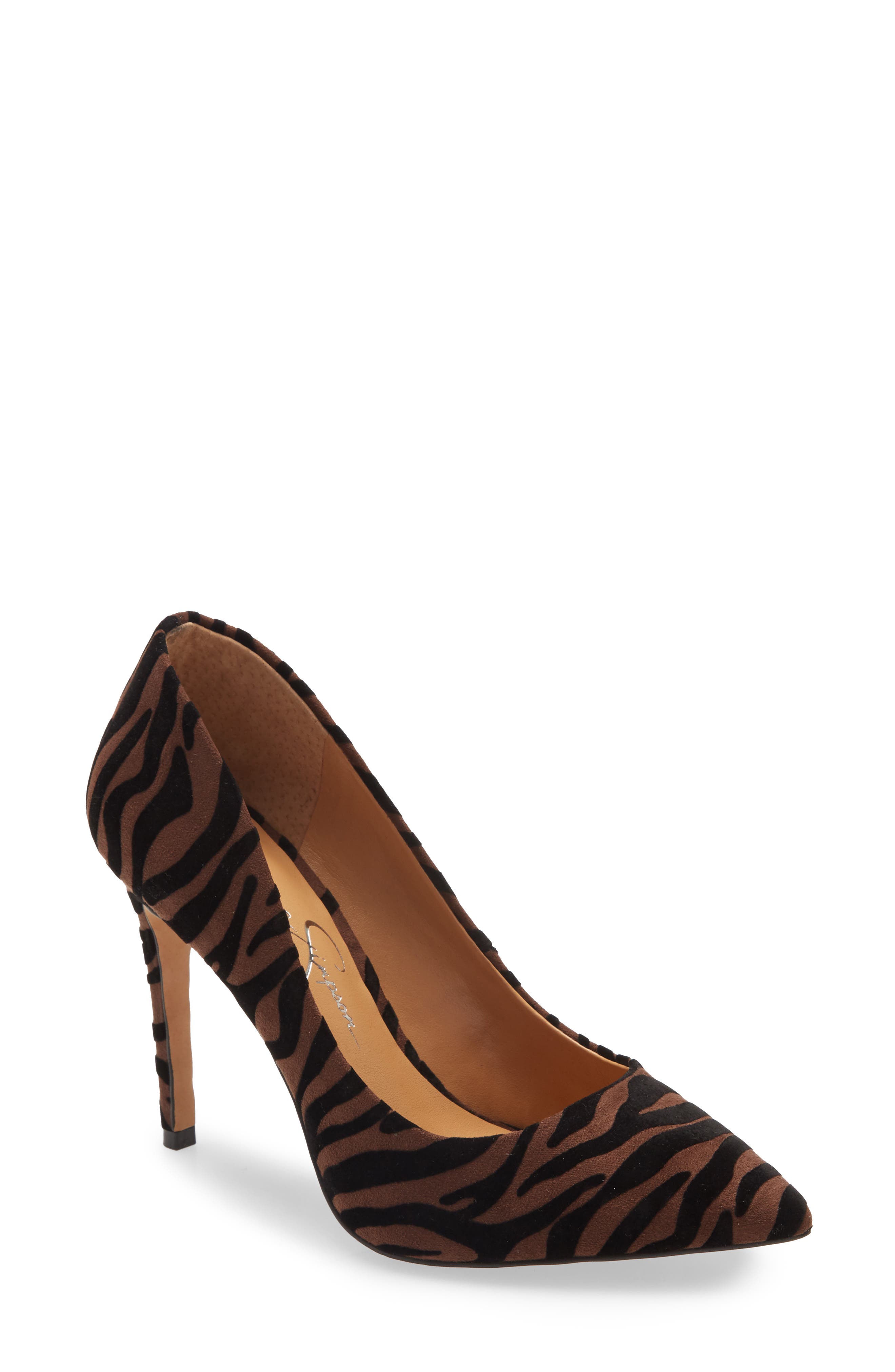 Pistelle Pump, Main, color, BROWN/ BLACK FAUX LEATHER
