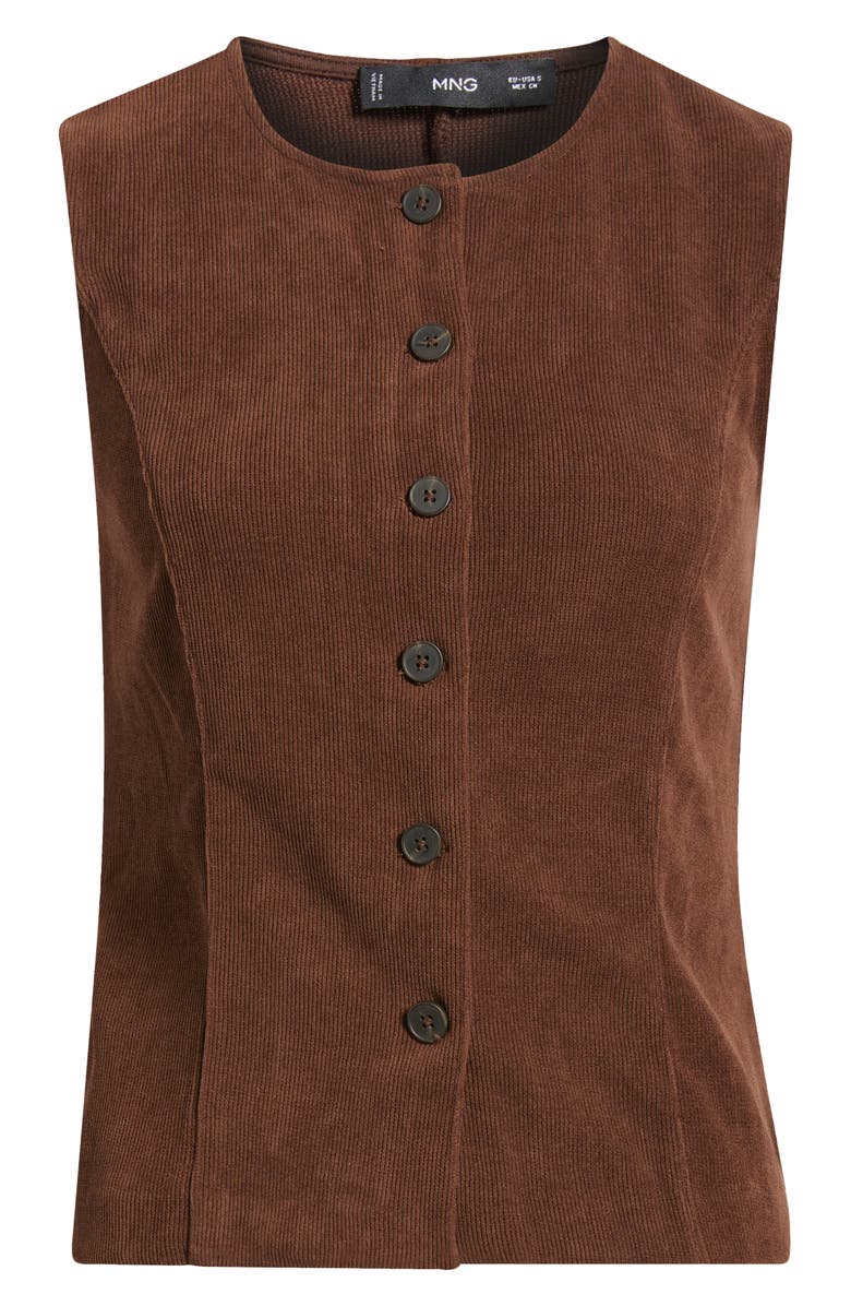 MANGO Chelo Knit Vest, Alternate, color, Brown