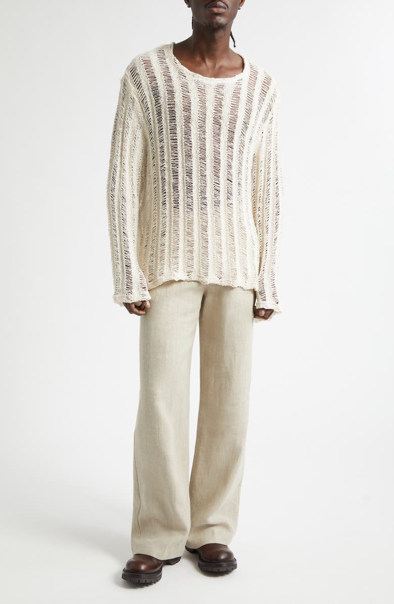 Séfr Arno Linen Trousers, Alternate, color, Beige Concrete Linen