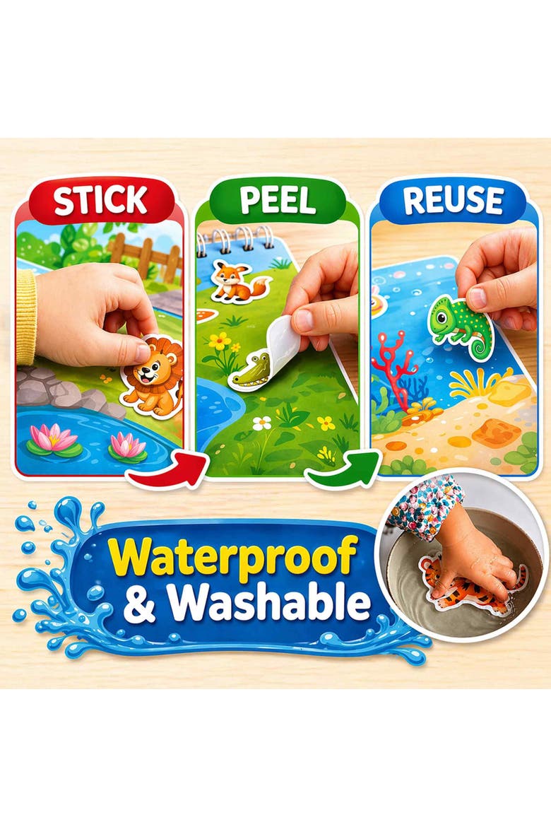Jelly Sticker Activity Book for Toddlers, Alternate, color, Animals