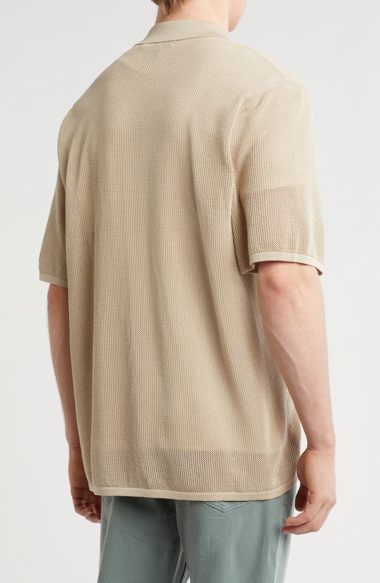 rag & bone Payton Cotton Mesh Short Sleeve Button-Up Shirt, Alternate, color, Fossil