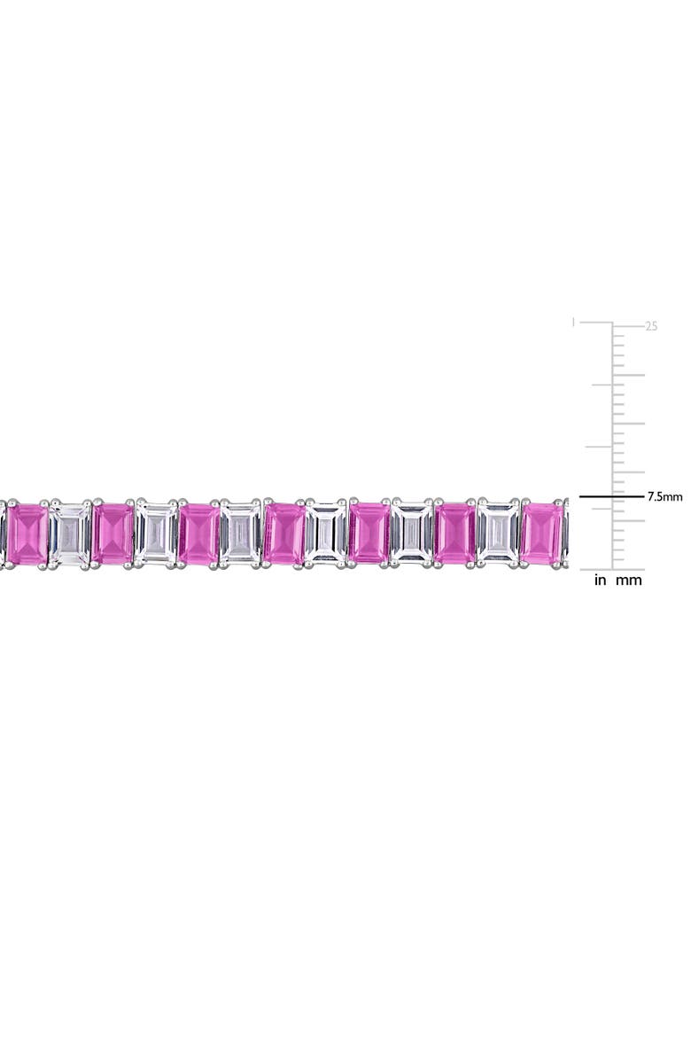 Julianna B. Emerald-Cut Lab-Created Sapphire Tennis Necklace, Alternate, color, Created Sapphire