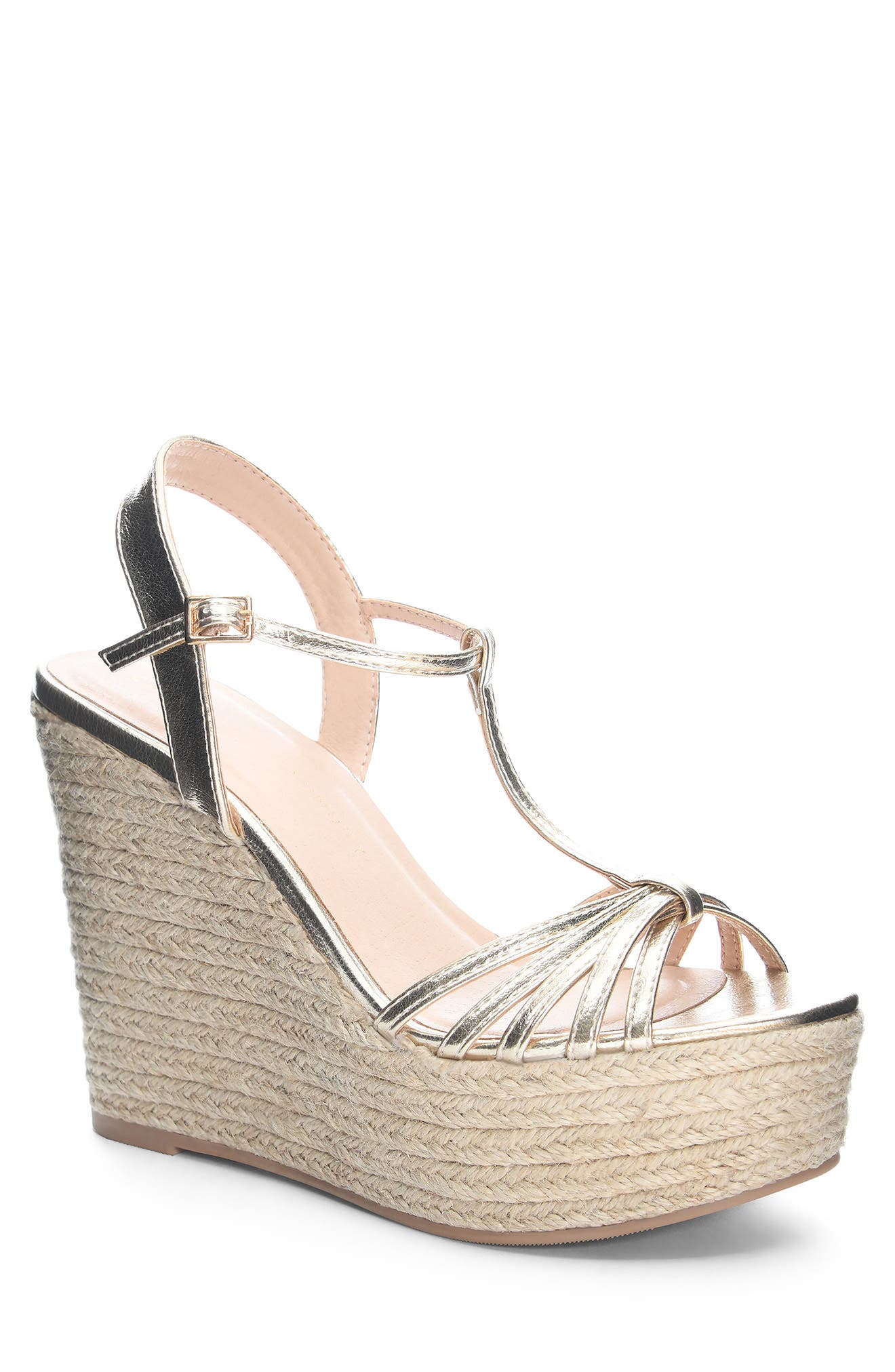 Chinese Laundry Erica Metallic Espadrille Wedge Sandal, Main, color, 