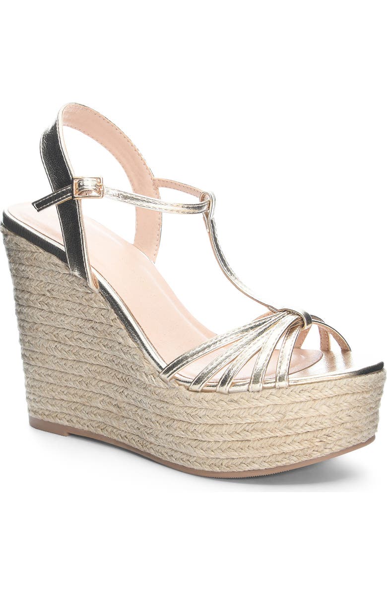 Chinese Laundry Erica Metallic Espadrille Wedge Sandal, Main, color,