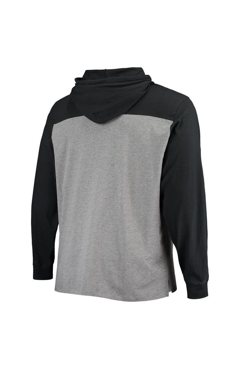 '47 Men's '47 Heathered Gray/Black Las Vegas Raiders Franklin Wooster Long Sleeve Hoodie T-Shirt, Alternate, color, Heather Gray