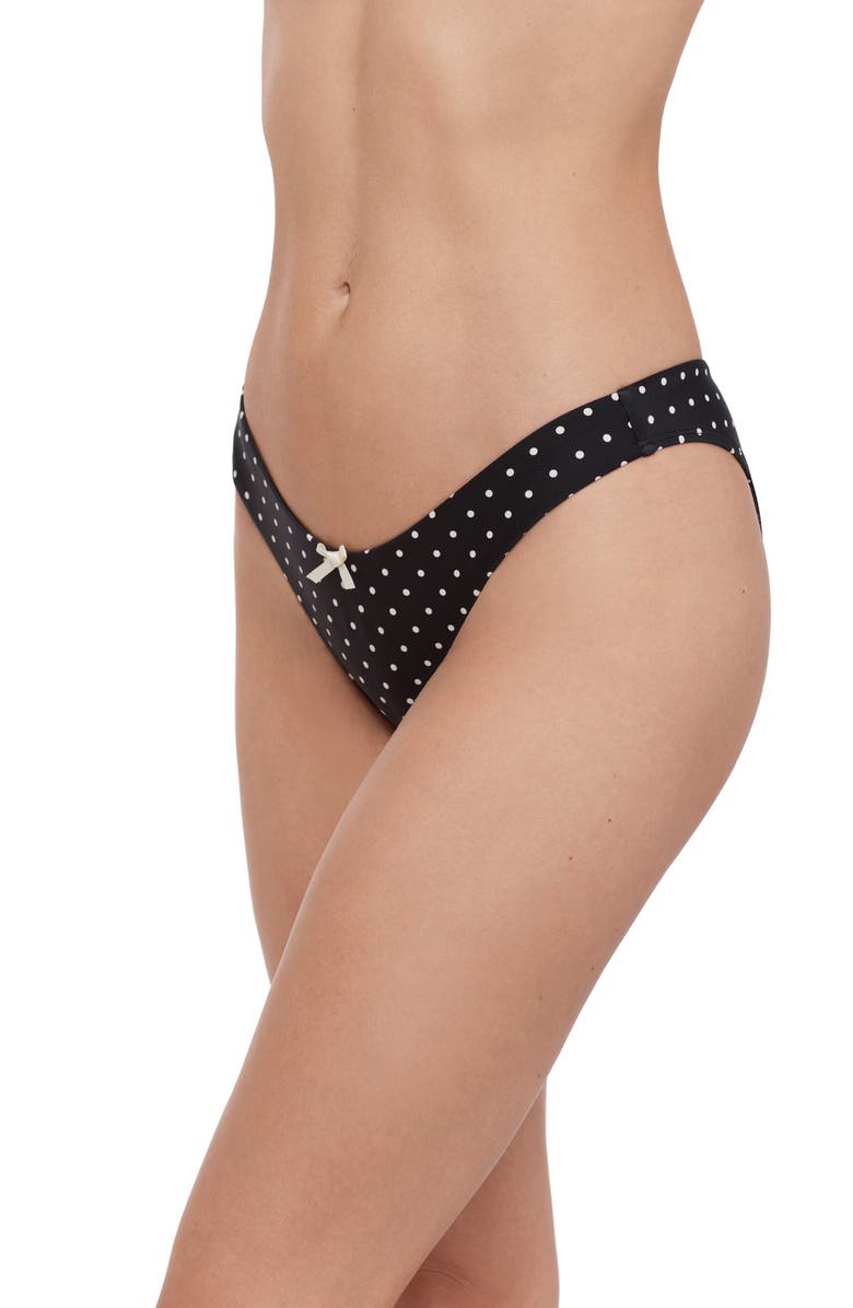 Steve Madden Scoop Front Hipster Bikini Bottoms, Alternate, color, Raven Black