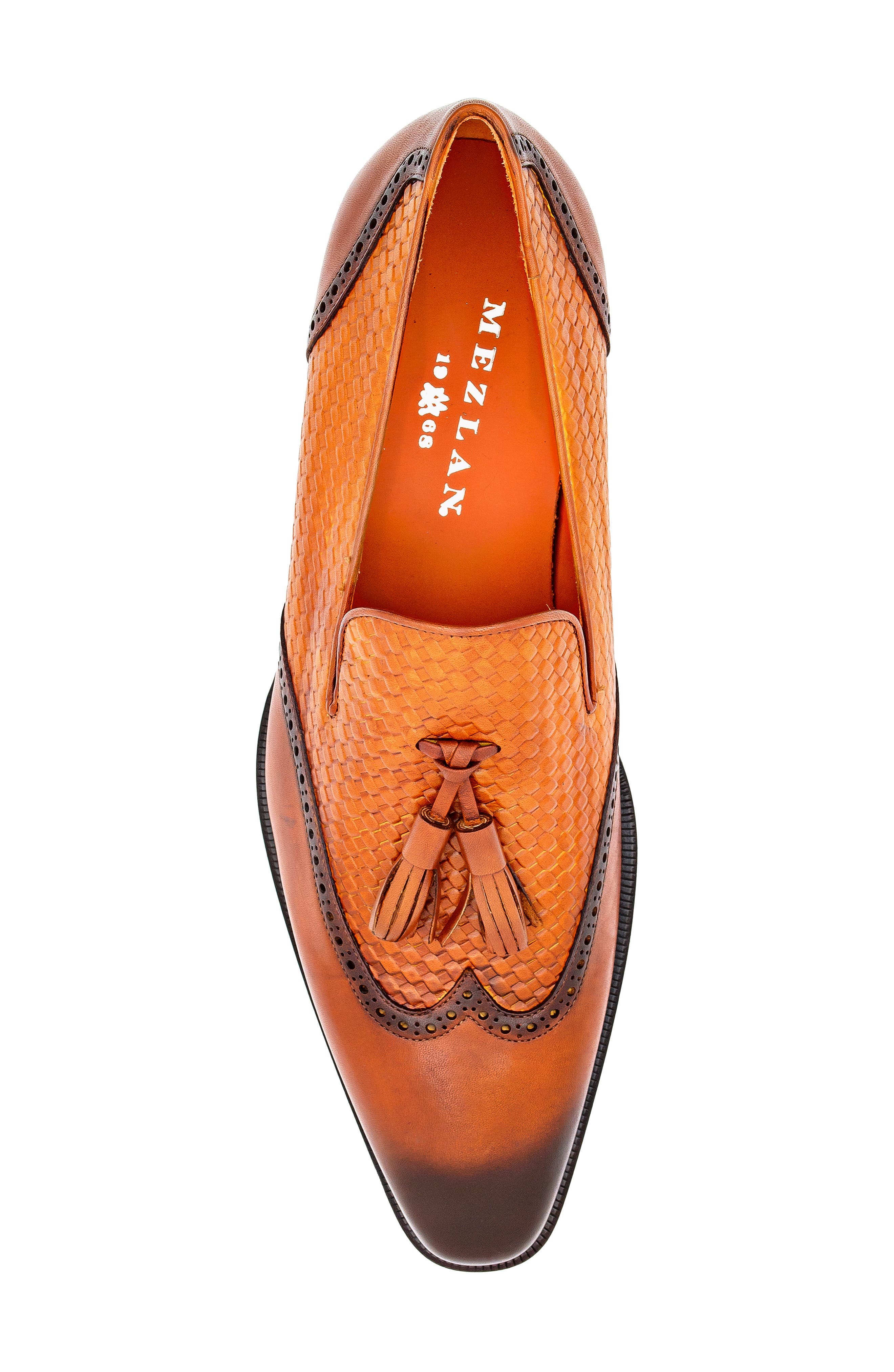 Mezlan Patina Textured Loafer, Alternate, color, Dark Cognac/ Honey