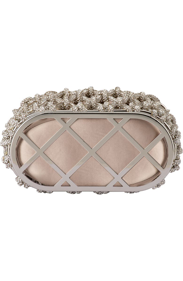 Olga Berg Amelia Crystal Cage Top Handle Bag, Alternate, color, Natural