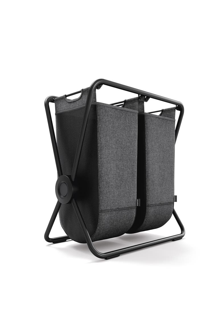 Double X-Frame Hamper, Heavy-Gauge Steel Frame, Main, color, Matte Black