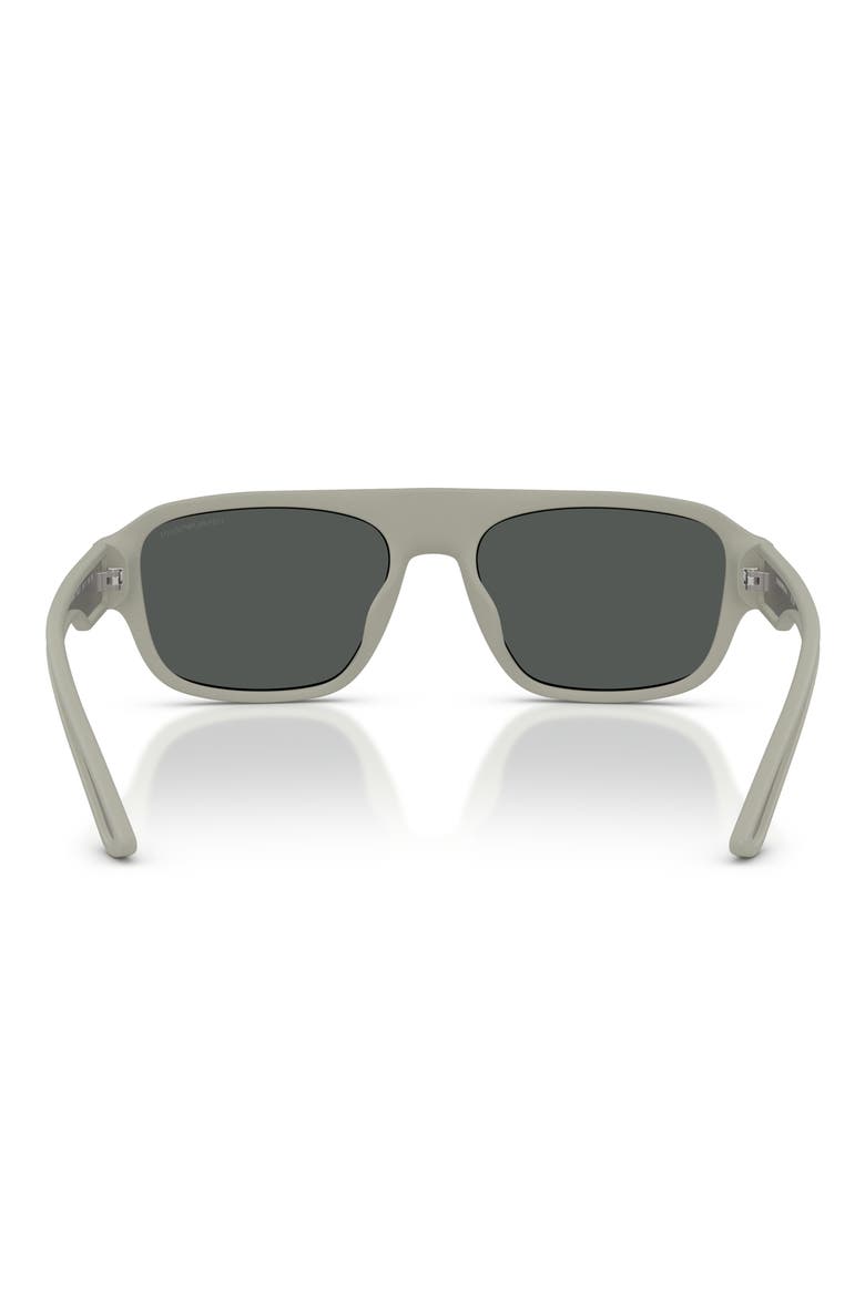 55mm Rectangle Sunglasses, Alternate, color, RUBBERIZED MATTE GREY / GREY