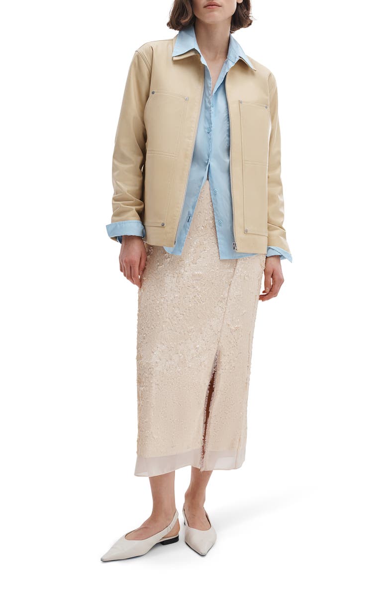 rag & bone Sid Leather Jacket, Alternate, color, Pale Yellow