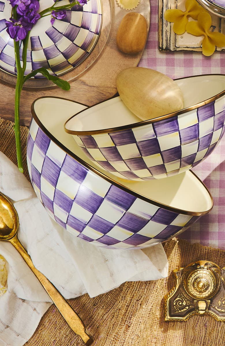 MACKENZIE CHILDS Violet Check Large Everyday Bowl, Alternate, color, Violet