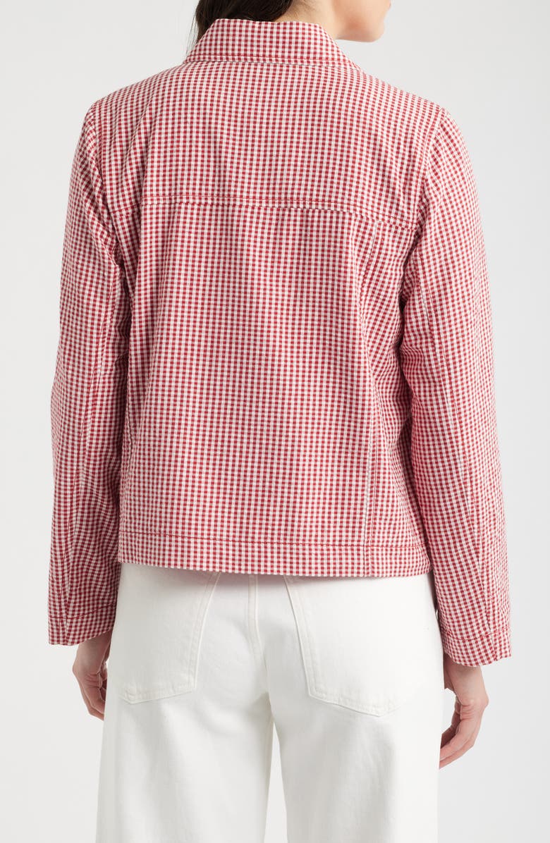 Seasalt Cornwall Carnon Downs Gingham Organic Cotton Chore Jacket, Main, color, Gingham Scarlet
