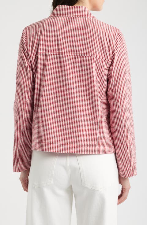 Carnon Downs Gingham Organic Cotton Chore Jacket (Plus)