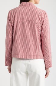 Seasalt Cornwall Carnon Downs Gingham Organic Cotton Chore Jacket