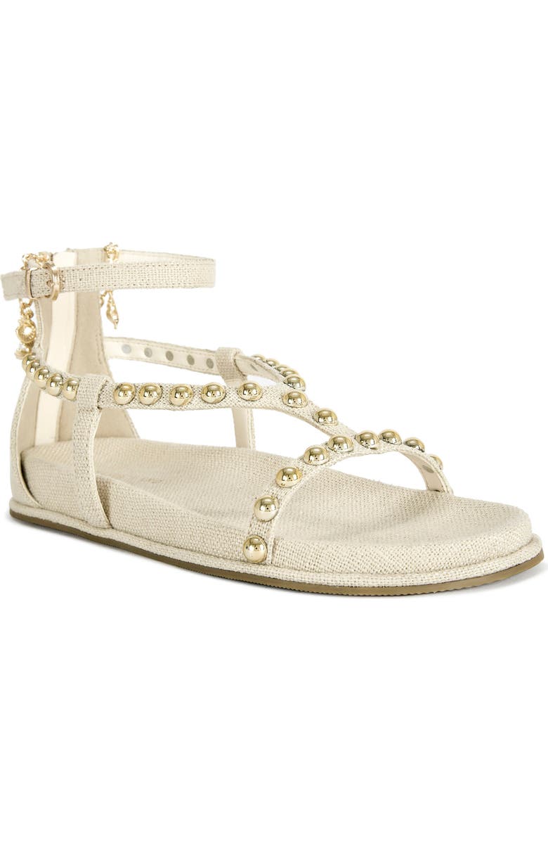 AZALEA WANG Nautyca Stud Embellished Ankle-Strap Sandal, Main, color,