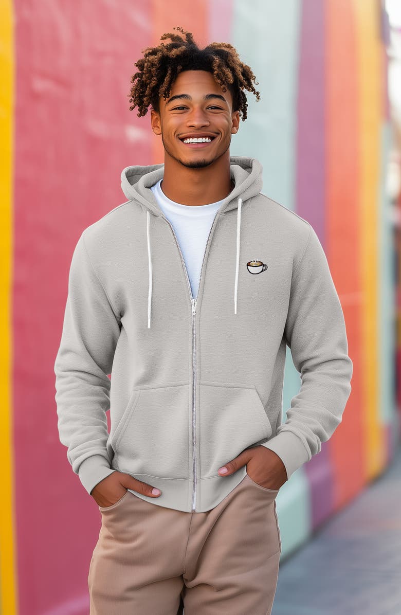 Dalix Cappuccino Zip Hoodie, Alternate, color, Silver