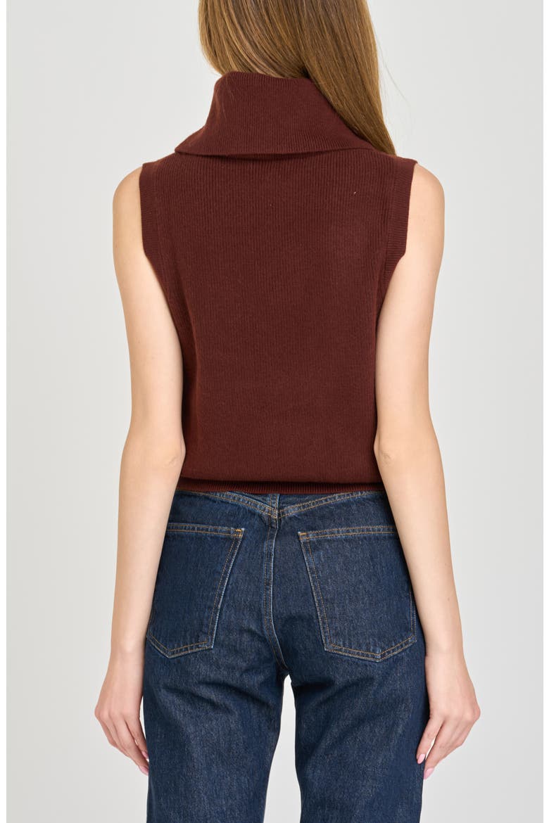 Elodie Cowl Neck Sleeveless Sweater, Alternate, color, BURGUNDY
