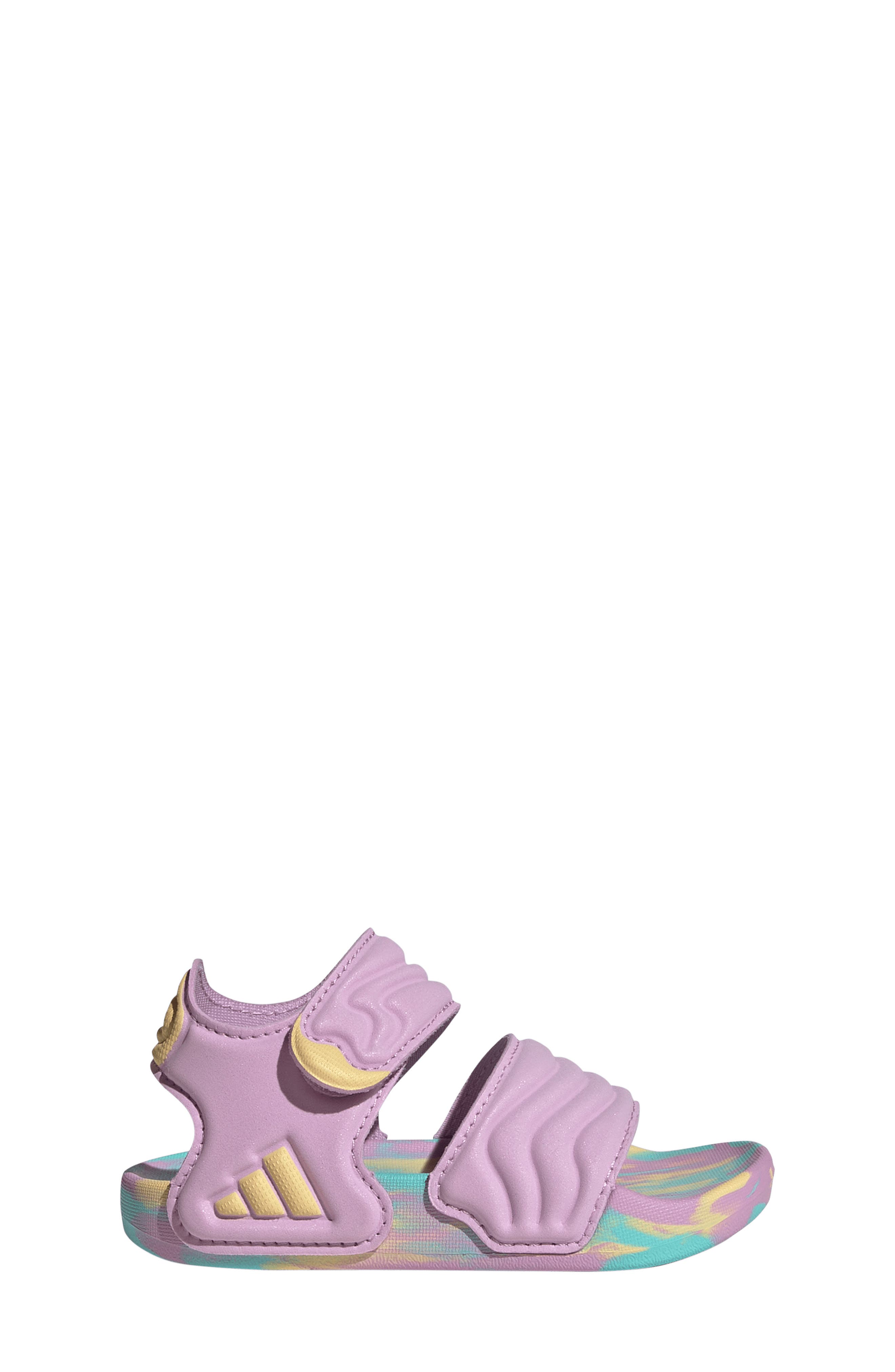Kids' Adilette Sandal, Alternate, color, LILAC/ ORANGE / AQUA