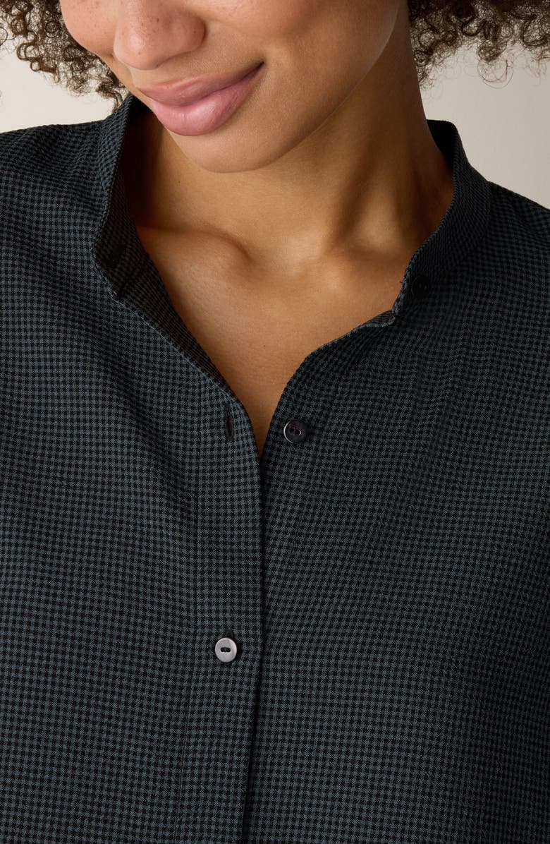 Eileen Fisher Oversize Band Collar Button-Up Shirt, Alternate, color, Eucalyptus