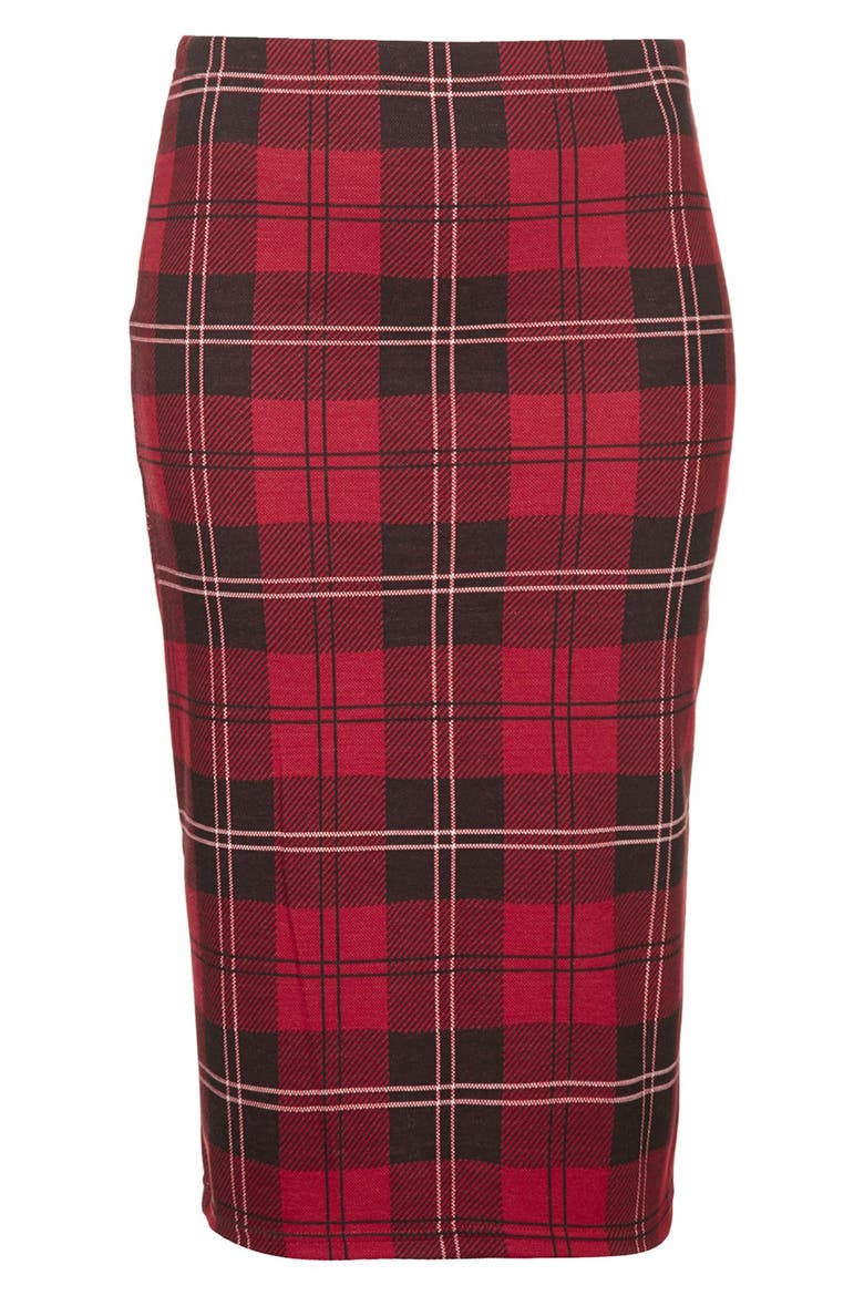 Plaid Tube Skirt, Alternate, color, RED