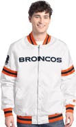 STARTER Men's Starter  White Denver Broncos Scout Full-Snap Varsity Jacket