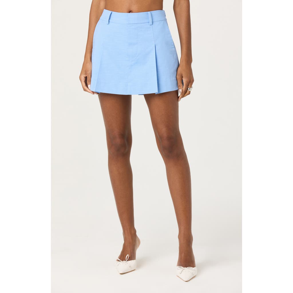 Astr The Label Cotton & Linen Skort In Blue