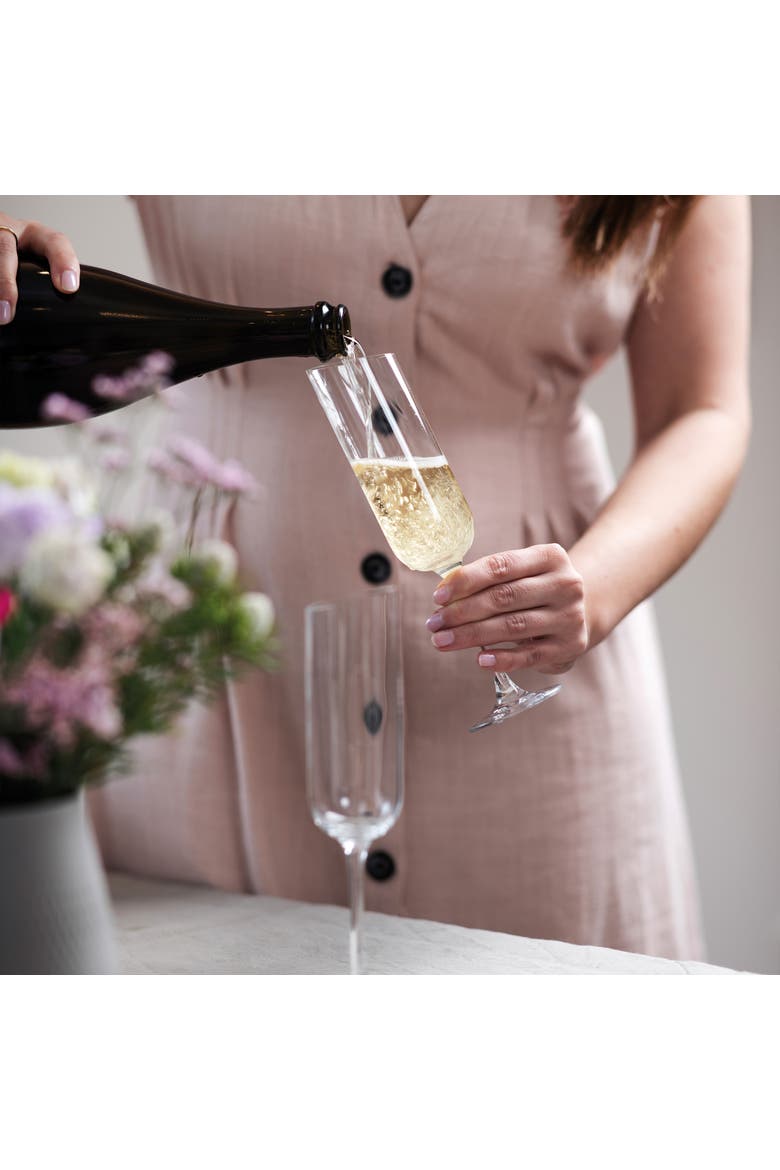 NewMoon Flute Champagne  Set of 4, Alternate, color, clear